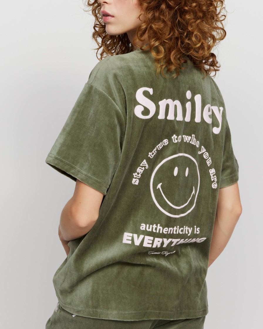 Tees Samii Ryan | Smiley® Authenticity Oversized Velour Tee