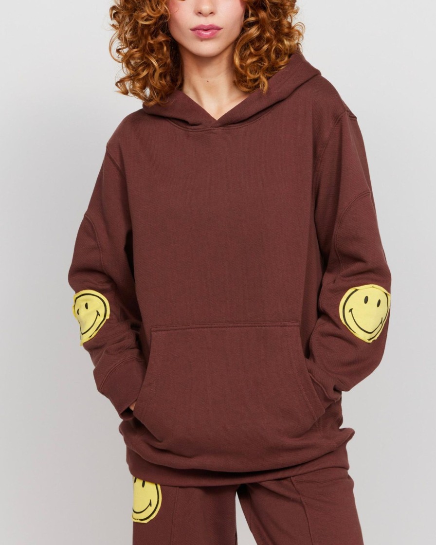 Tops Samii Ryan | Smiley® Oversized Hoodie, Brown