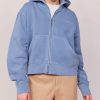 Tops Samii Ryan | Denim Wash Zip Up Hoodie