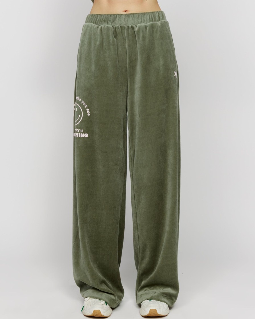 Bottoms Samii Ryan | Smiley Authenticity Open Leg Velour Pants