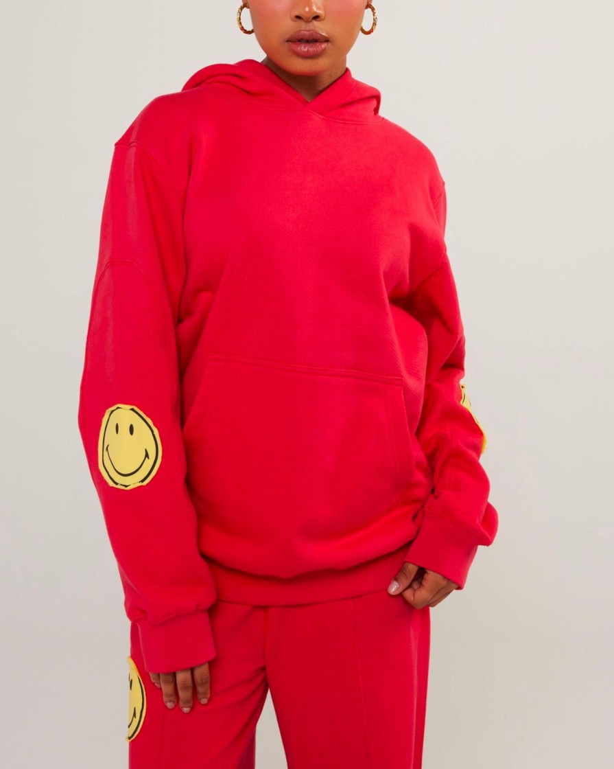 Tops Samii Ryan | Smiley® Oversized Hoodie, Red