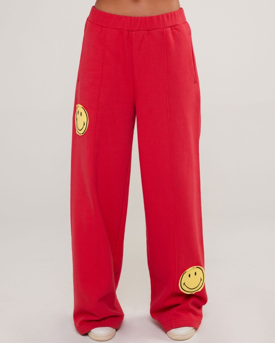 Bottoms Samii Ryan | Smiley® Straight Leg Pants, Red